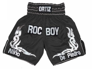 Pantalones boxeo personalizados : KNBXCUST-2041-Negro